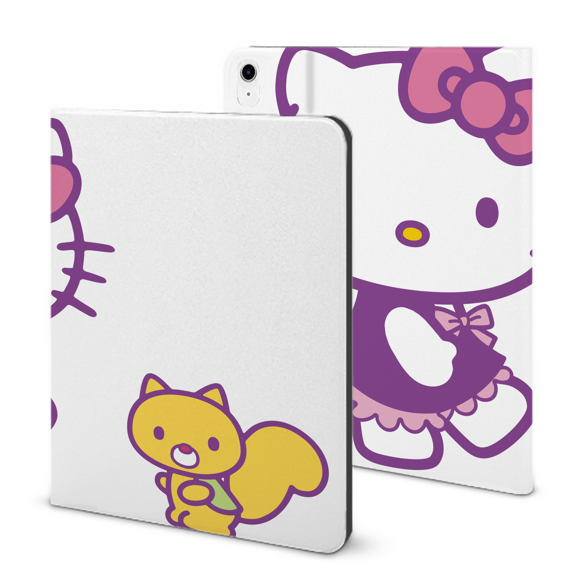 （画像用） Hello Kitty ハローキティ IPad ケース ブック型 PUレザー TPU 耐衝撃 軽量 薄型 ペン収納なし 全面保護 IPad 各モデル対応